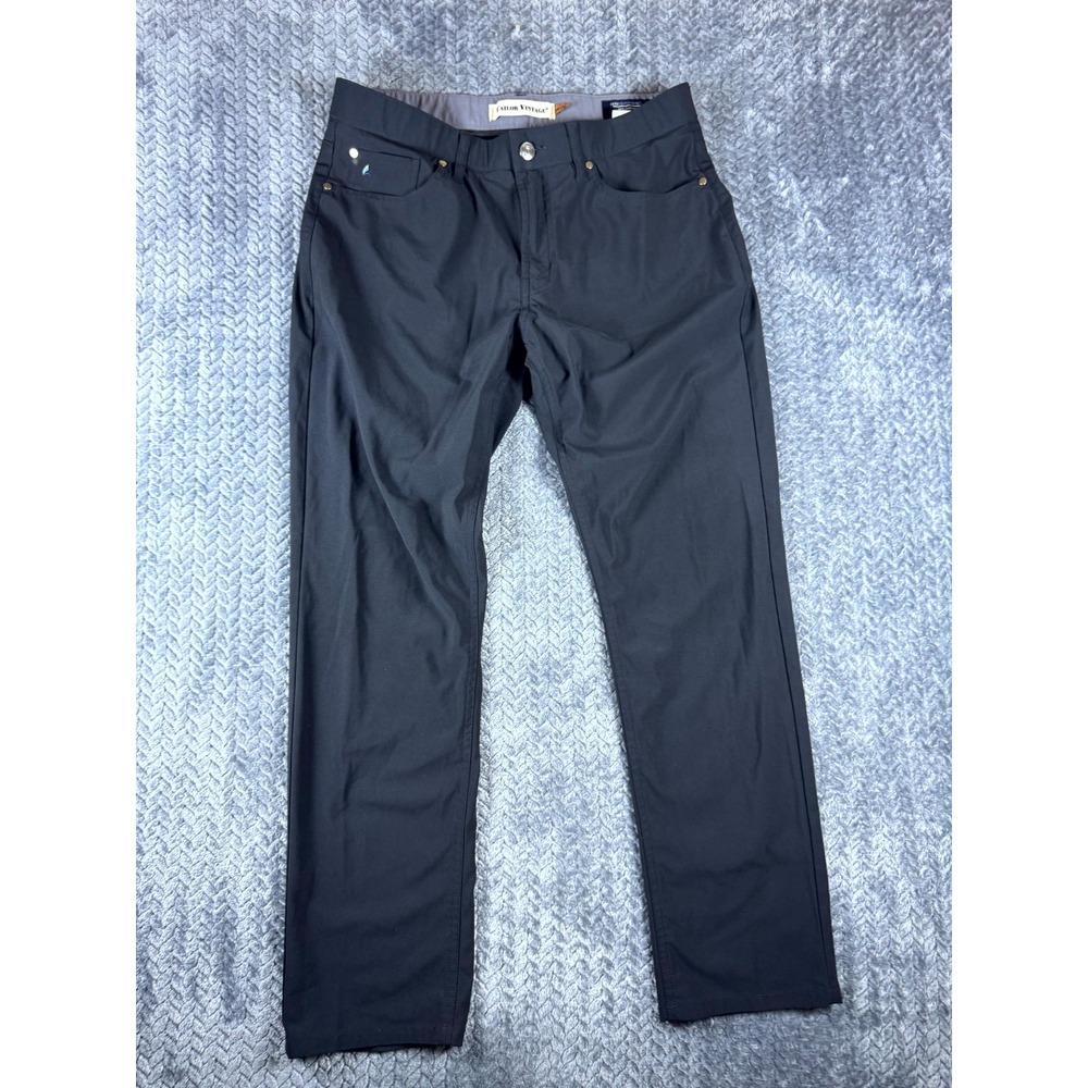 Tailor Vintage Luxe Performance New Canaan Pants Mens 34x30 Black Slim Comfort